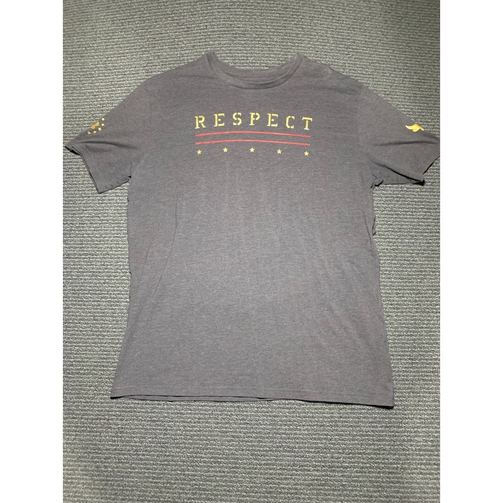 Under Armour Mens Small Gray Project Rock Respect Stars & Stripes T-Shirt